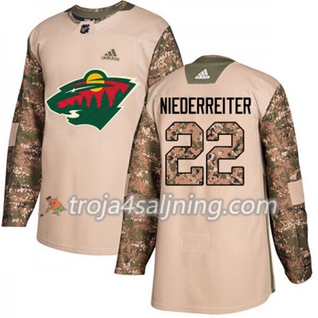 Minnesota Wild tröja Nino Niederreiter 22 Adidas 2017-2018 Camo Veterans Day Practice Authentic - NHL Tröjor Herr